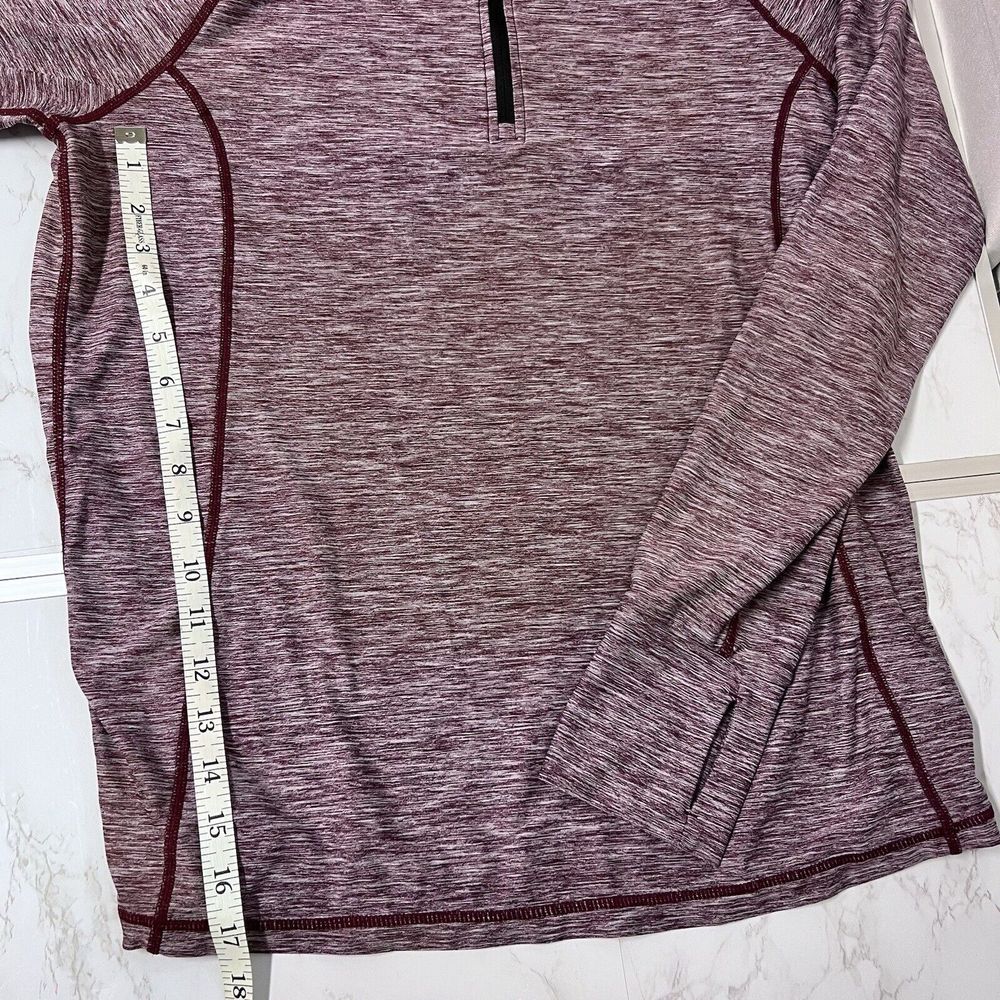 Z By Zella Womens Medium Maroon 1/4 Zip Space Dye Pullover Long Sleeve Athletic - Picture 16 of 16